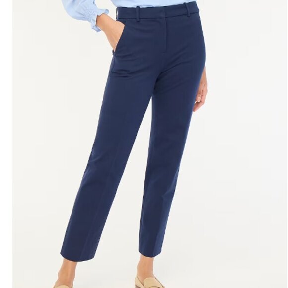 J.Crew Women's 8 Kallie Pant Navy NWT Straight Leg Inseam 28" - Picture 1 of 16